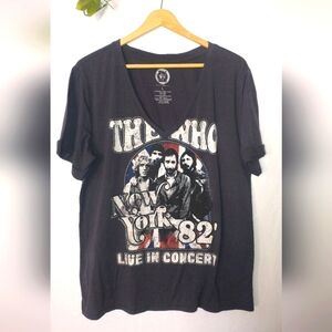 The Who Vintage Look Retro Graphic Black T-Shirt Large